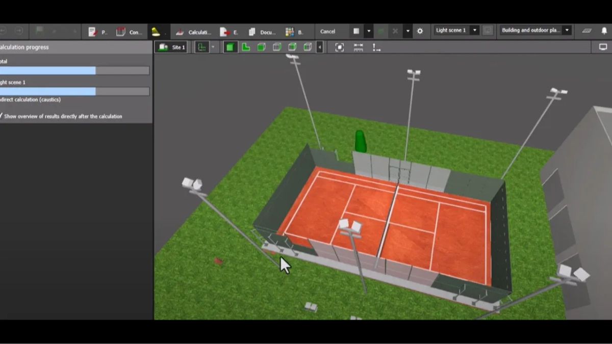 Chiếu sáng sân tennis