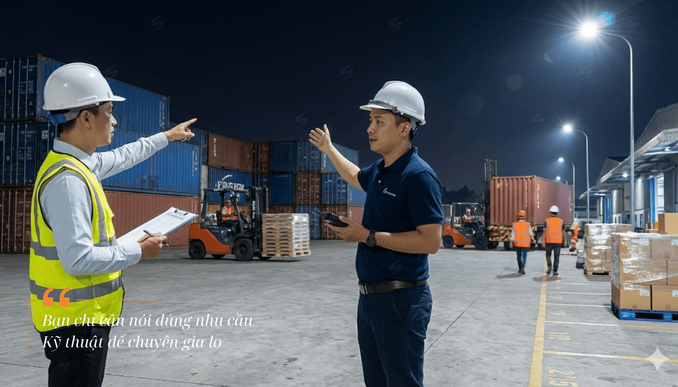 kỹ sư SOHOBI tư vấn đèn pha LED ngoài trời