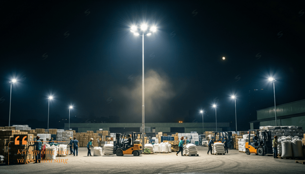 Mẹo kết hợp công suất và góc chiếu đèn pha chiếu sáng ngoài trời.