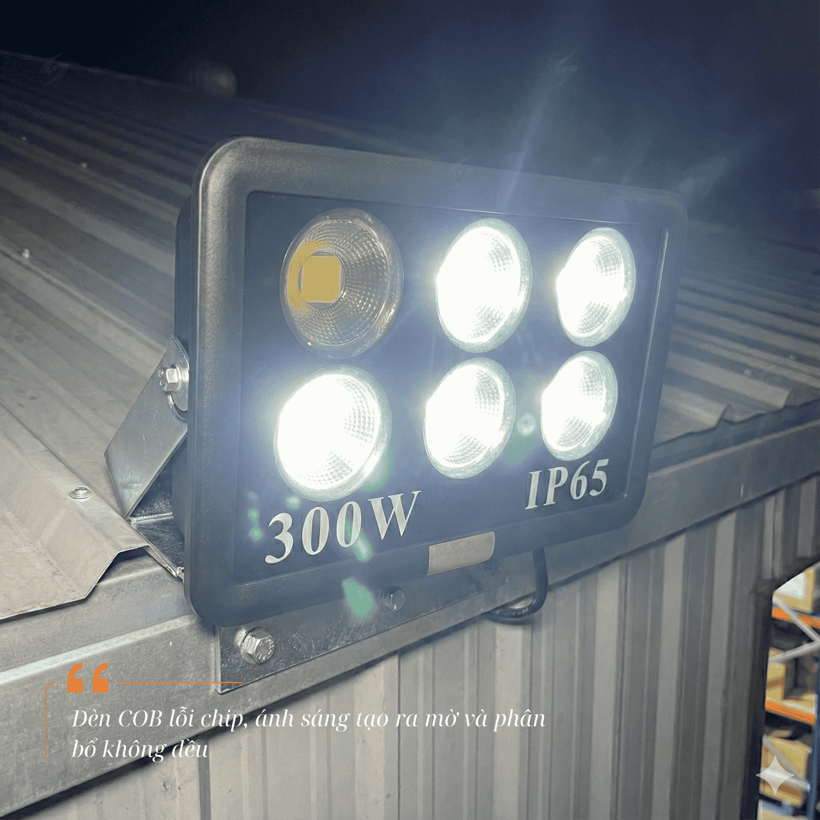 Đèn COB lỗi chip, ánh sáng tạo ra mờ và phân bổ không đều