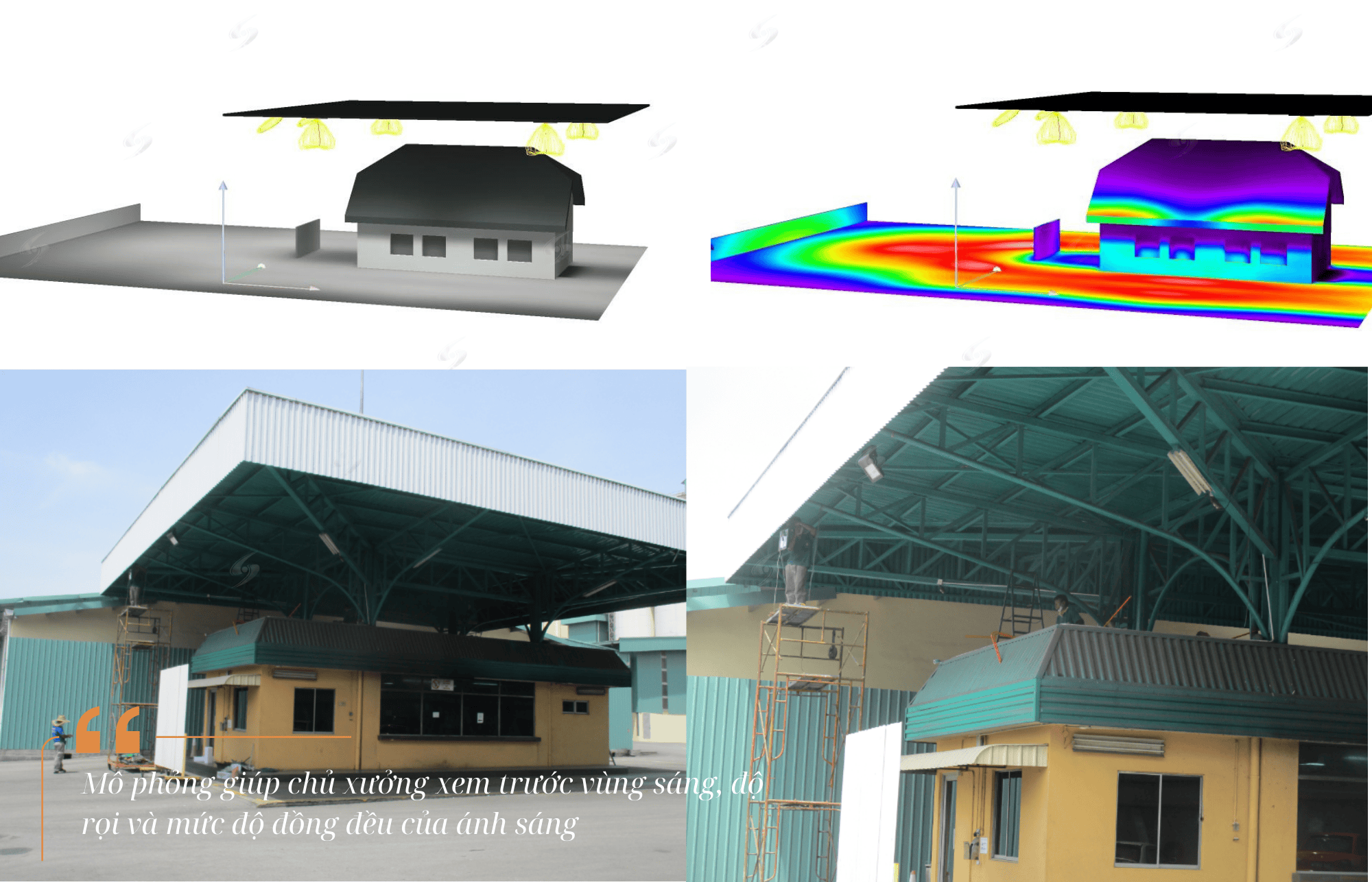 -Mô phỏng giúp chủ xưởng xem trước vùng sáng, độ rọi và độ đồng đều