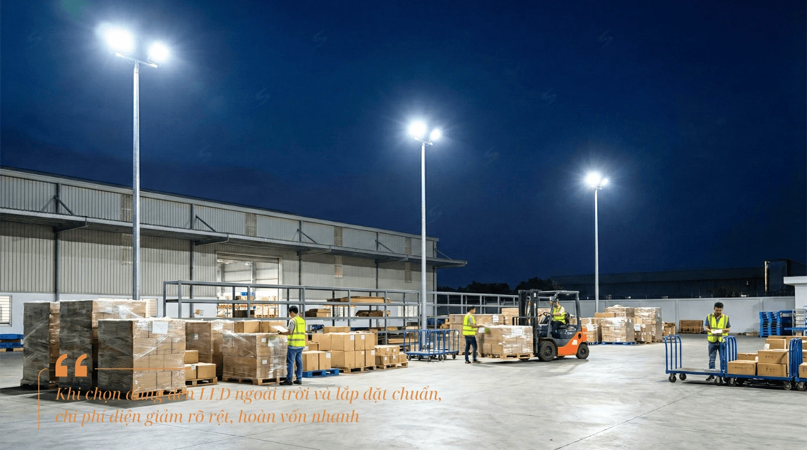 ROI đèn LED tiết kiệm điện: Hoàn vốn trong 4–6 tháng với hệ thống ngoài trời.